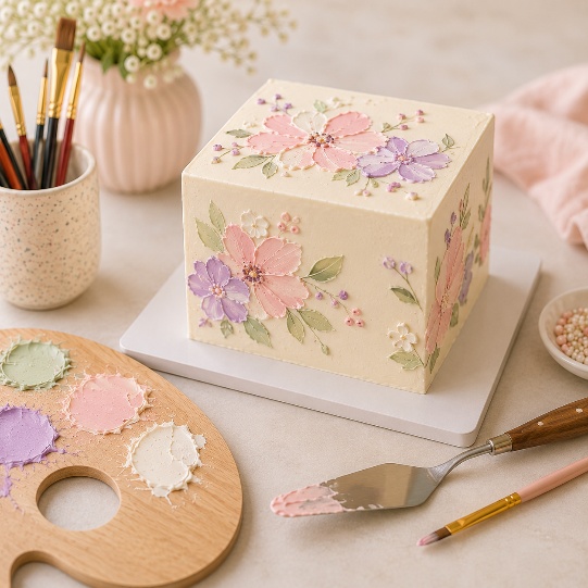 Finished cake painting artwork